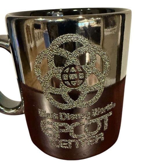 Disney World Epcot Center Silver Metallic 12oz Coffee Mug Vintage 1982 - Picture 5 of 8